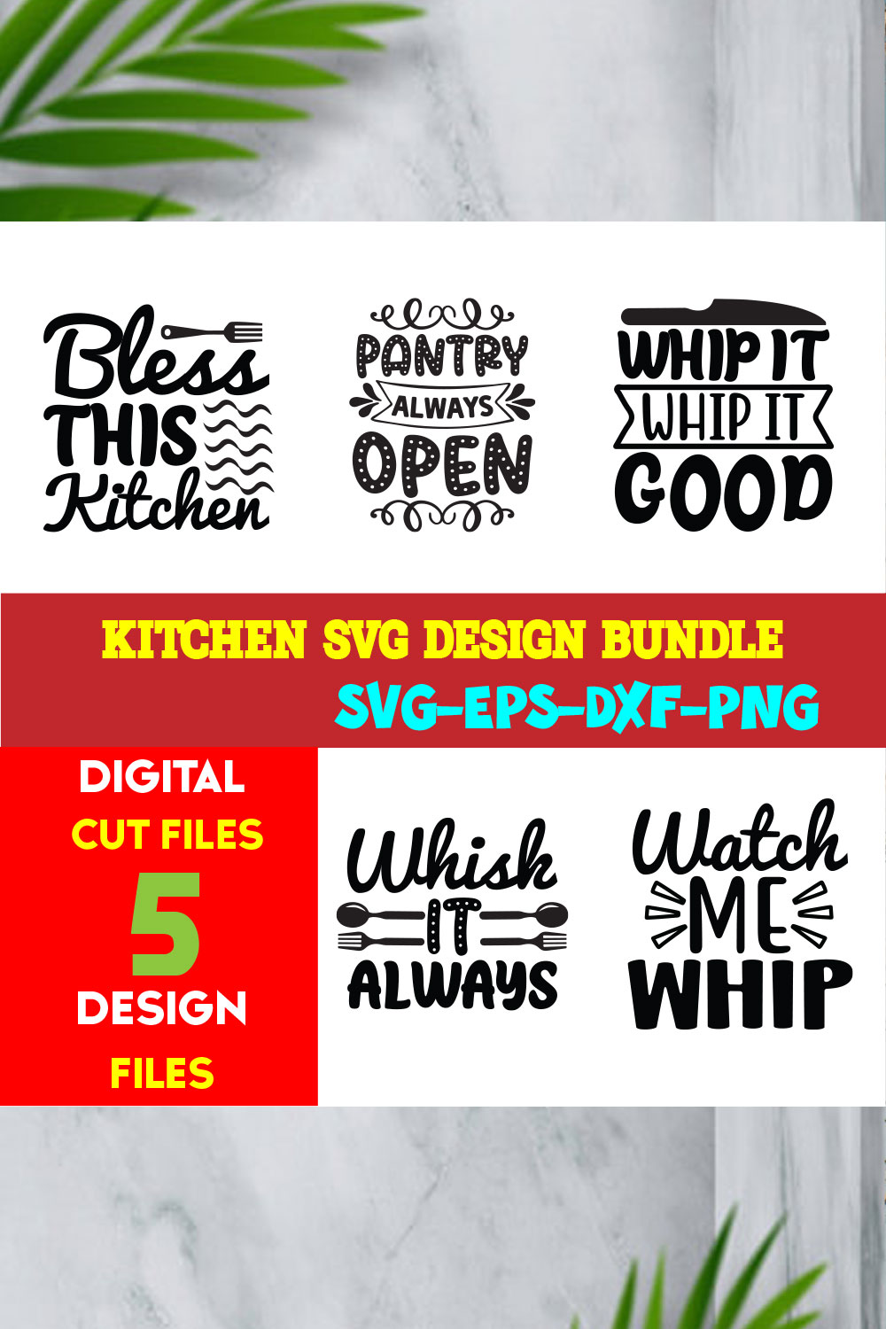 Kitchen T-shirt Design Bundle Vol-04 pinterest preview image.