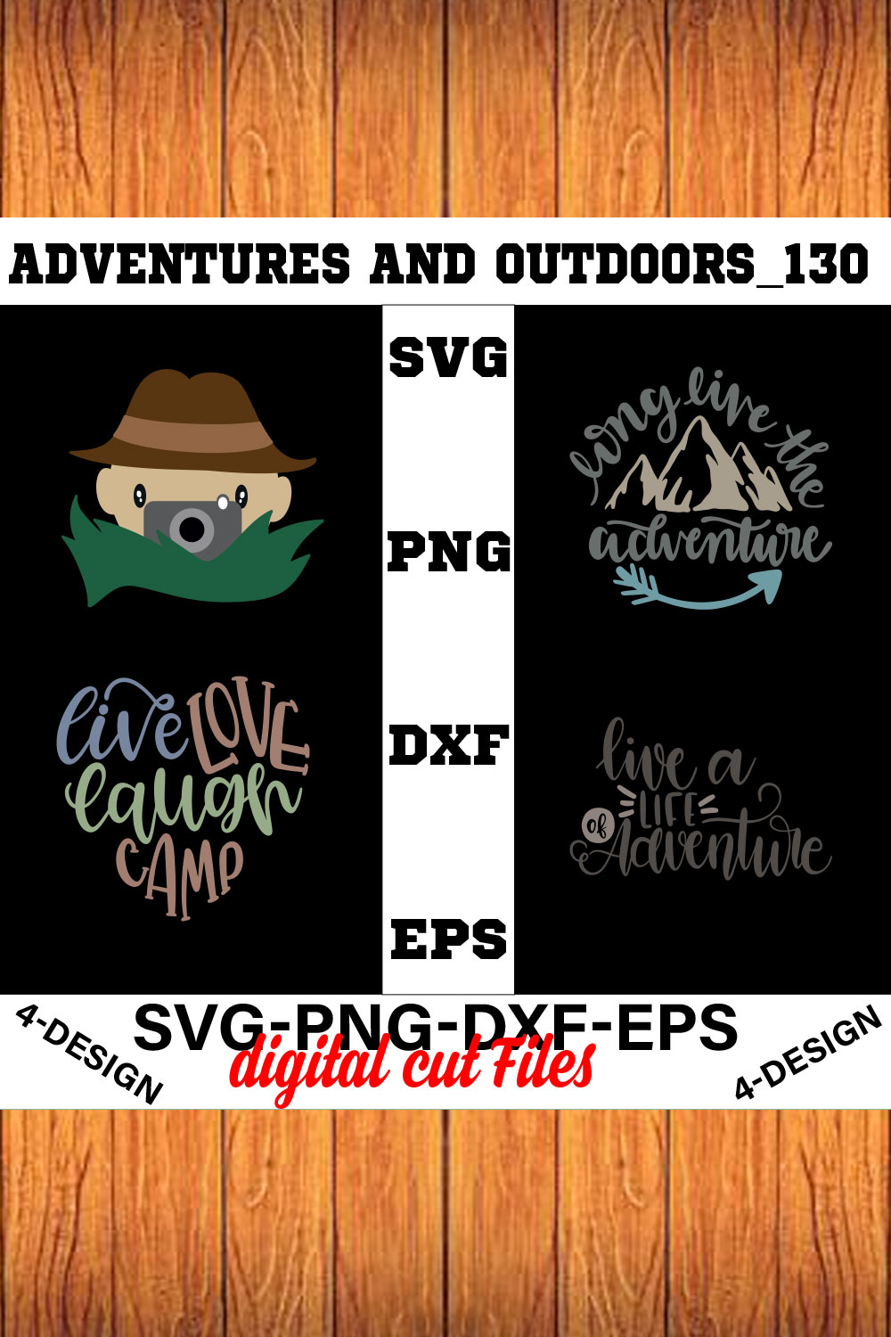 Adventures And Outdoors T-shirt Design Bundle Volume-23 pinterest preview image.