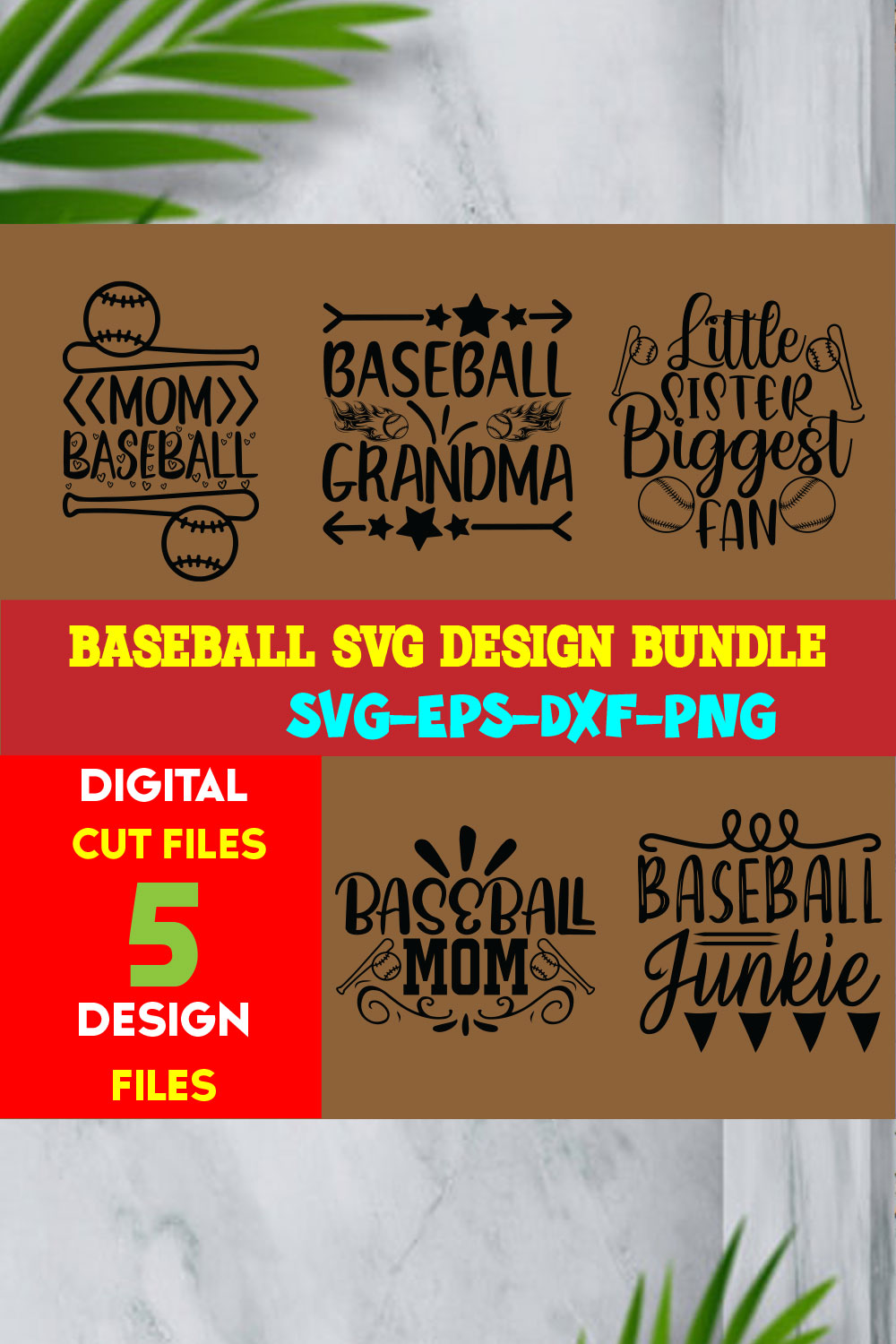 Baseball T-shirt Design Bundle Volume-07 pinterest preview image.