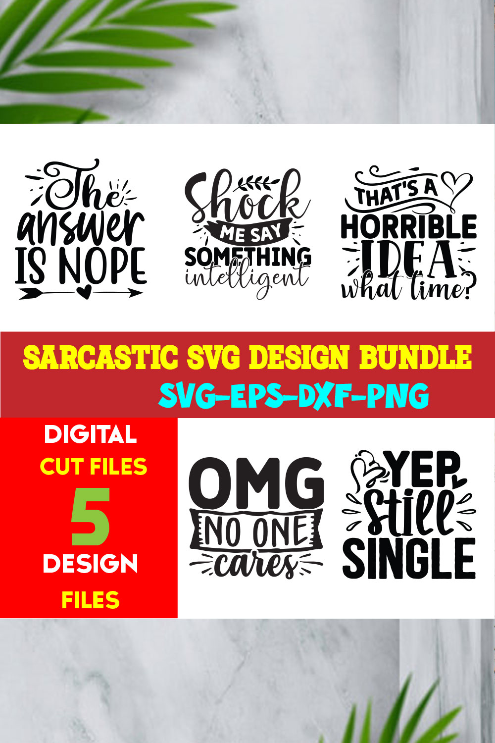 Sarcastic T-shirt Design Bundle Volume-03 pinterest preview image.