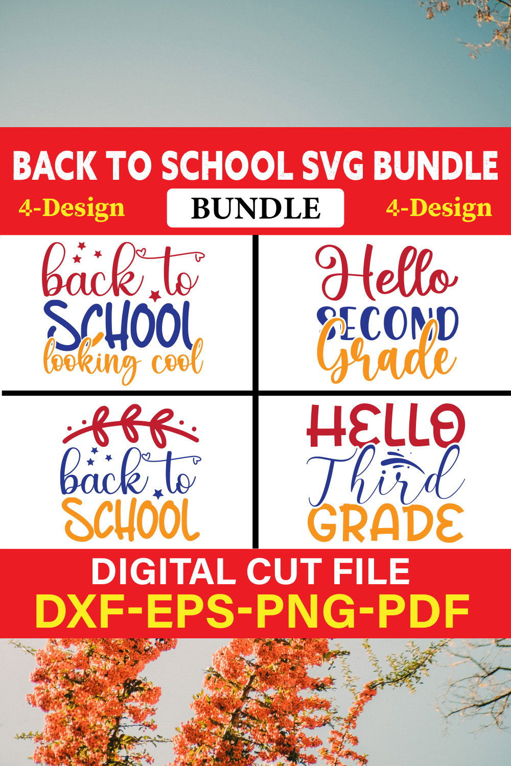 Back To School T-shirt Design Bundle Vol-21 pinterest preview image.
