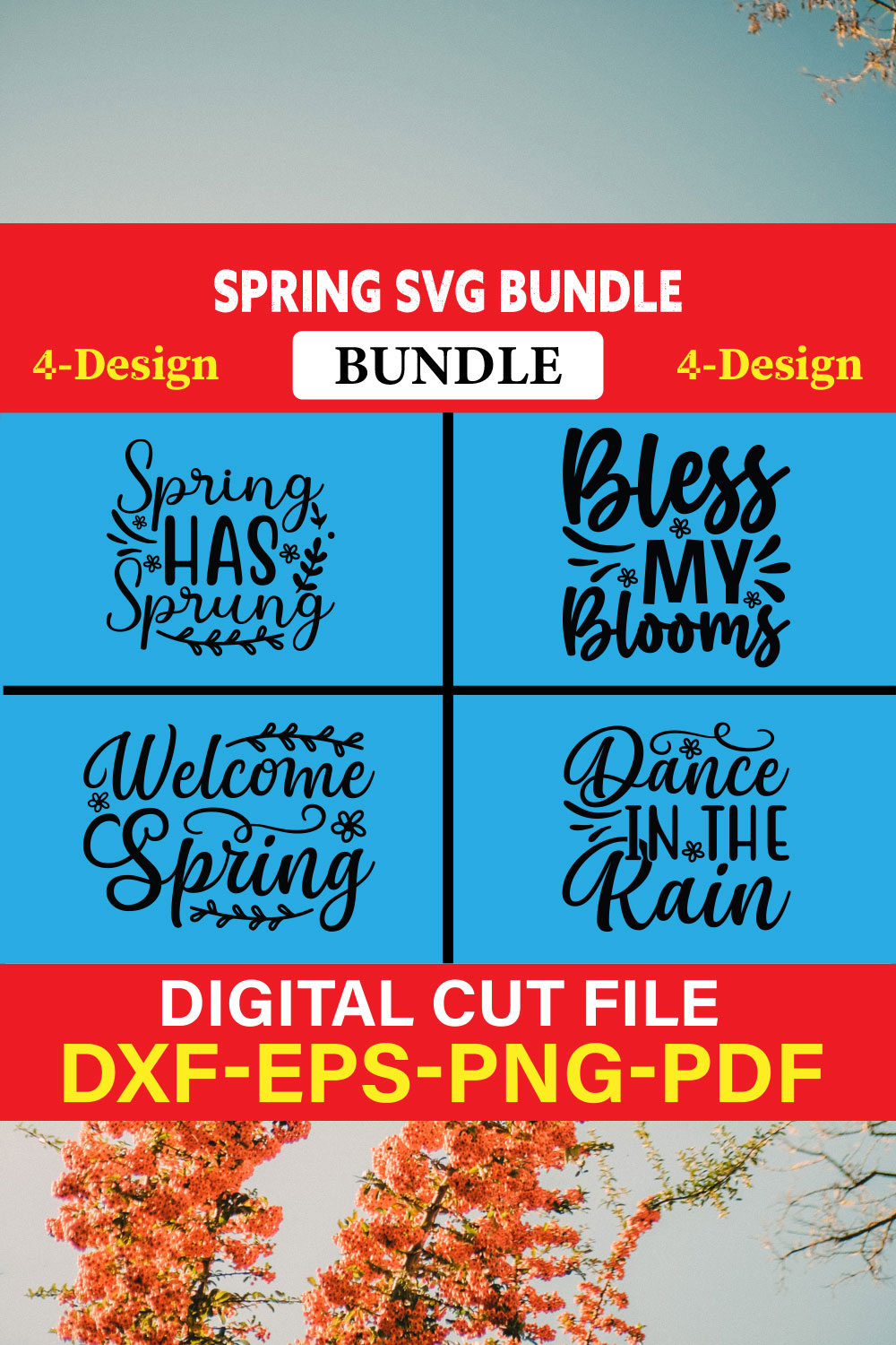 Spring T-shirt Design Bundle Vol-6 pinterest preview image.