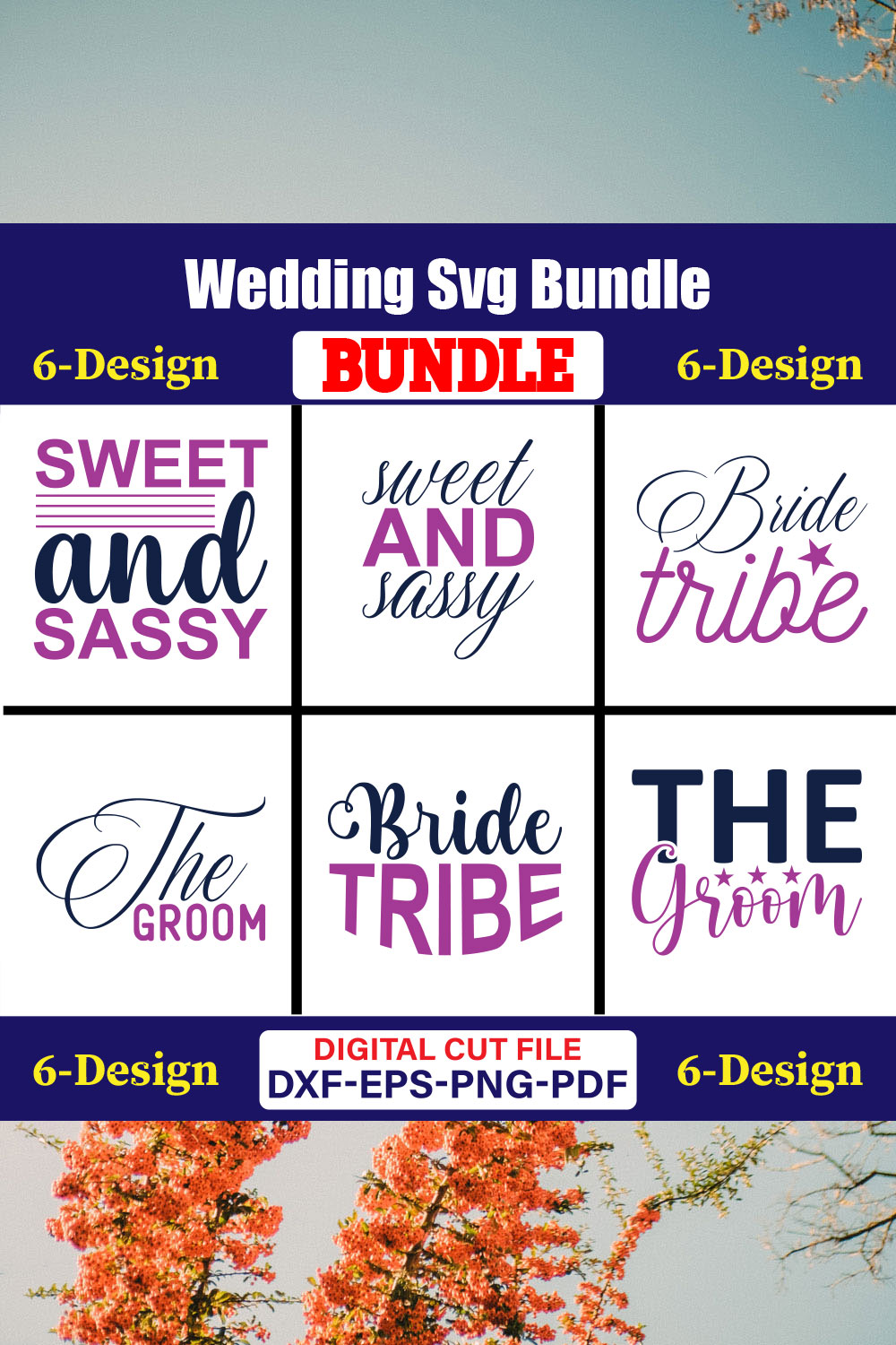 Wedding T-shirt Design Bundle volume -05 pinterest preview image.