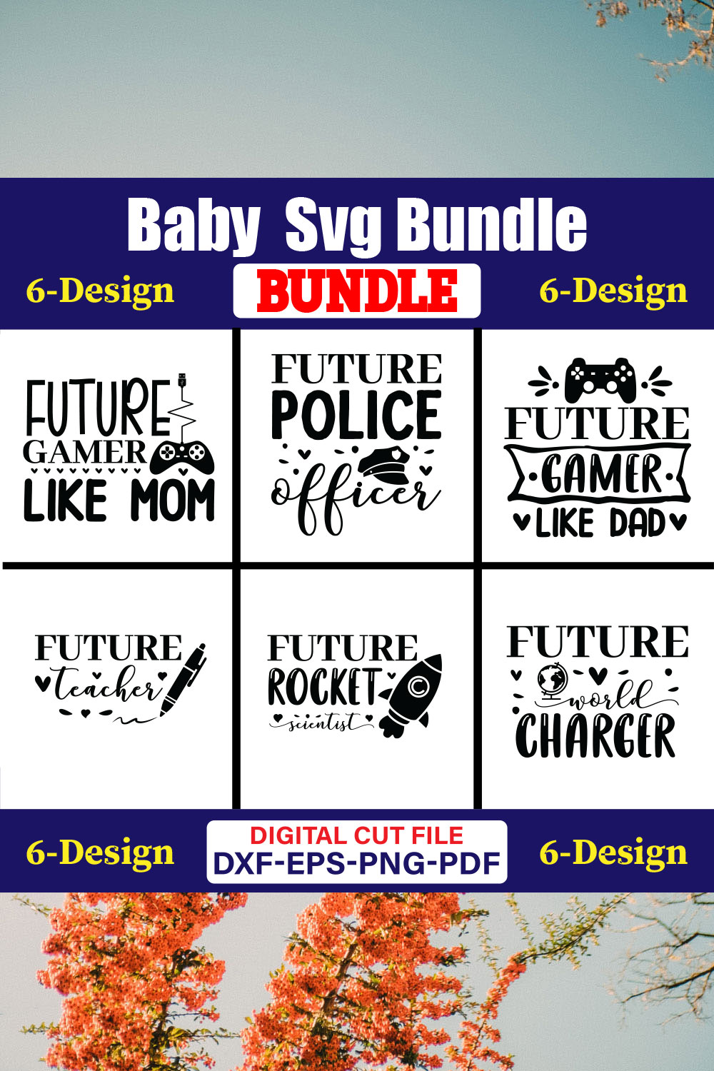 Baby T-shirt Design Bundle Vol-25 pinterest preview image.