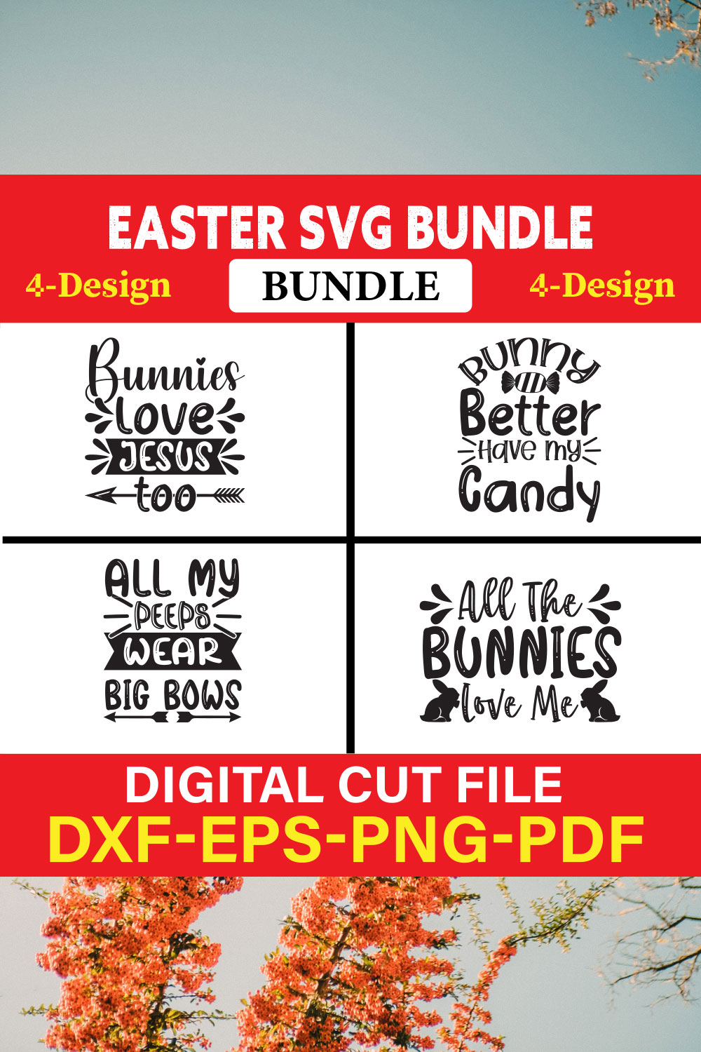 Easter T-shirt Design Bundle Vol-21 pinterest preview image.