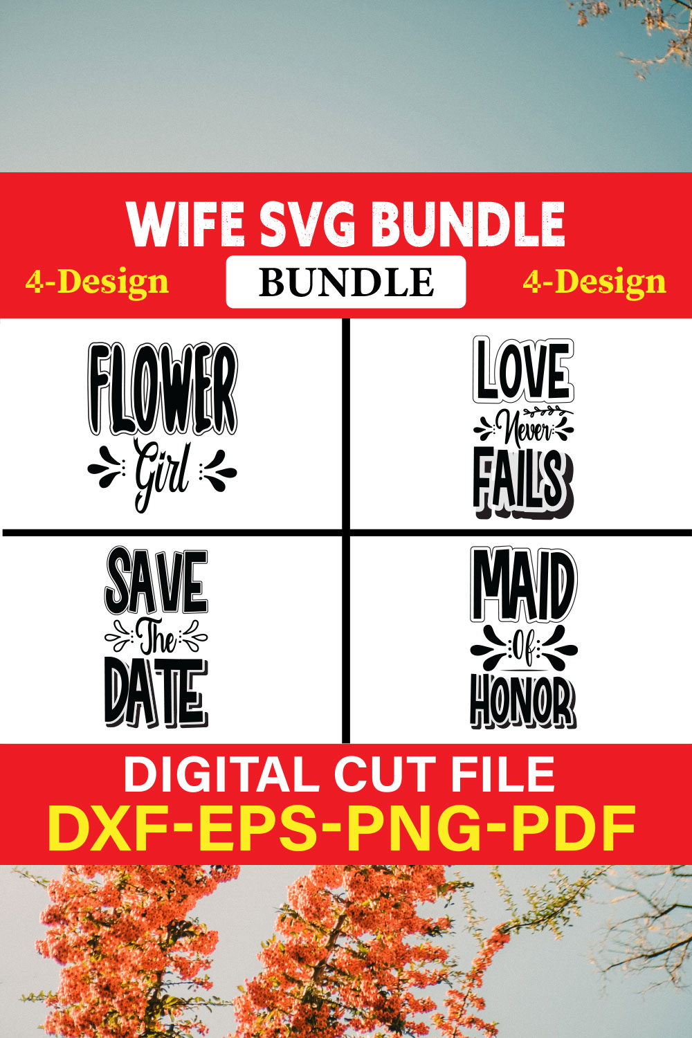 Wife T-shirt Design Bundle Vol-2 pinterest preview image.