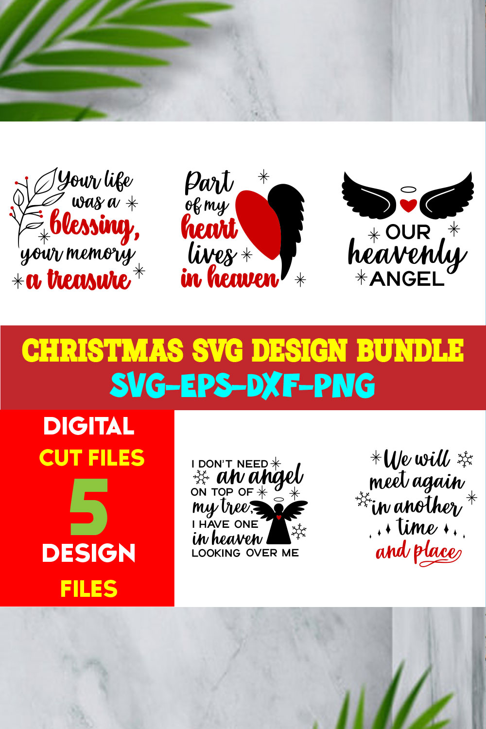 Christmas T-shirt Design SVG Bundle Free Volume-64 pinterest preview image.