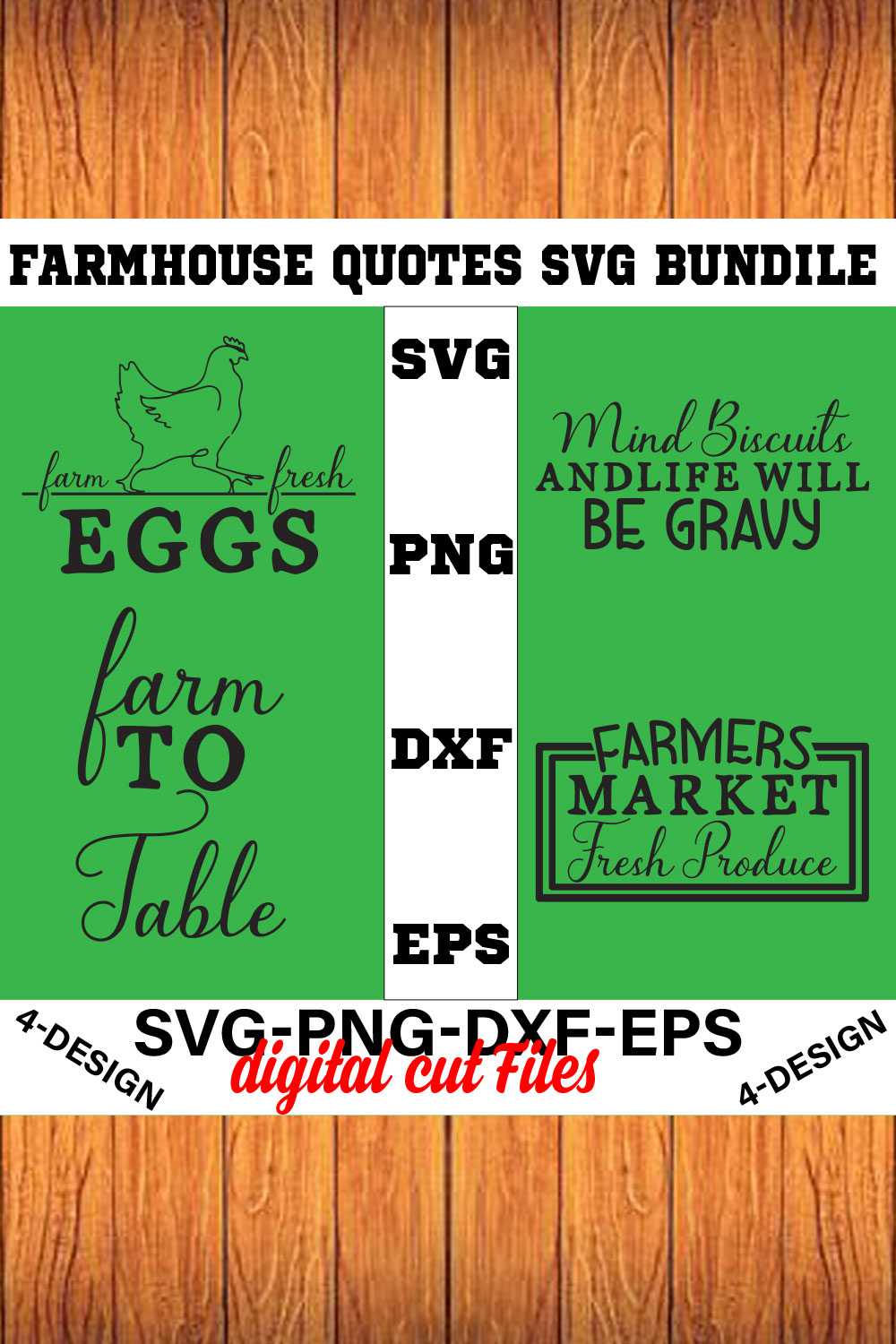 Farmhouse Quotes Svg Bundle Vol-03 pinterest preview image.