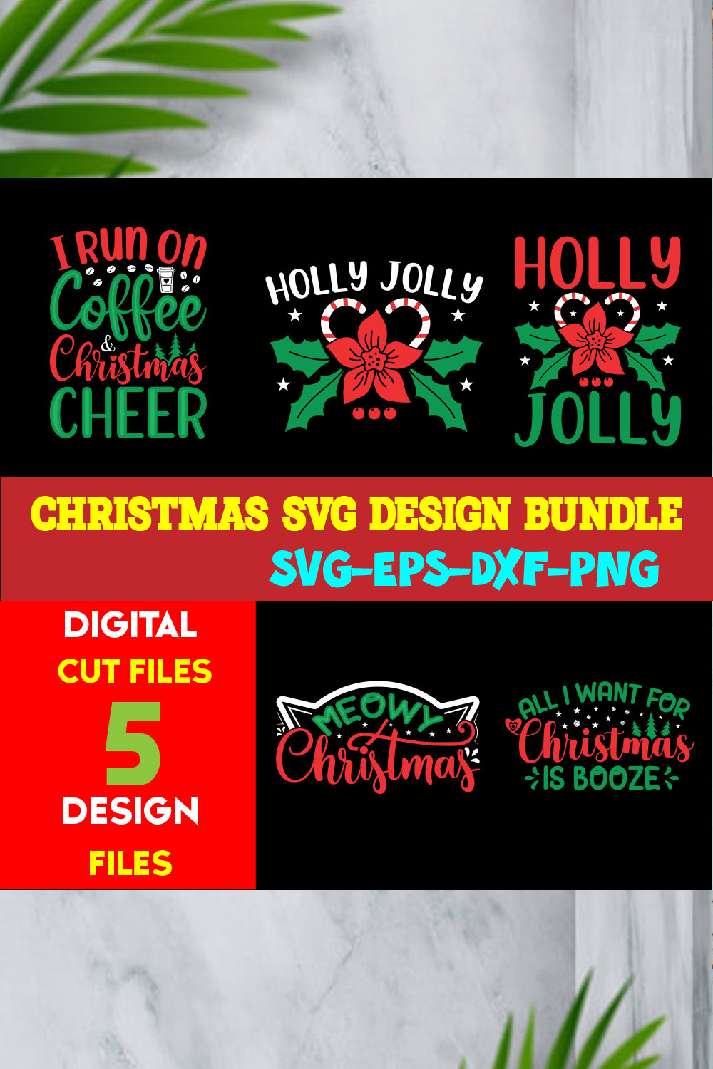 Christmas T-shirt Design Bundle Volume-50 pinterest preview image.