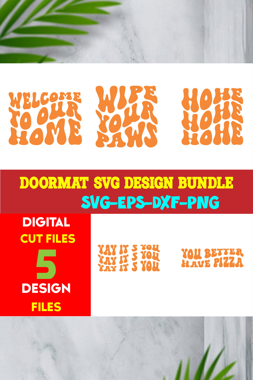 Doormat T-shirt Design Bundle Volume-01 pinterest preview image.