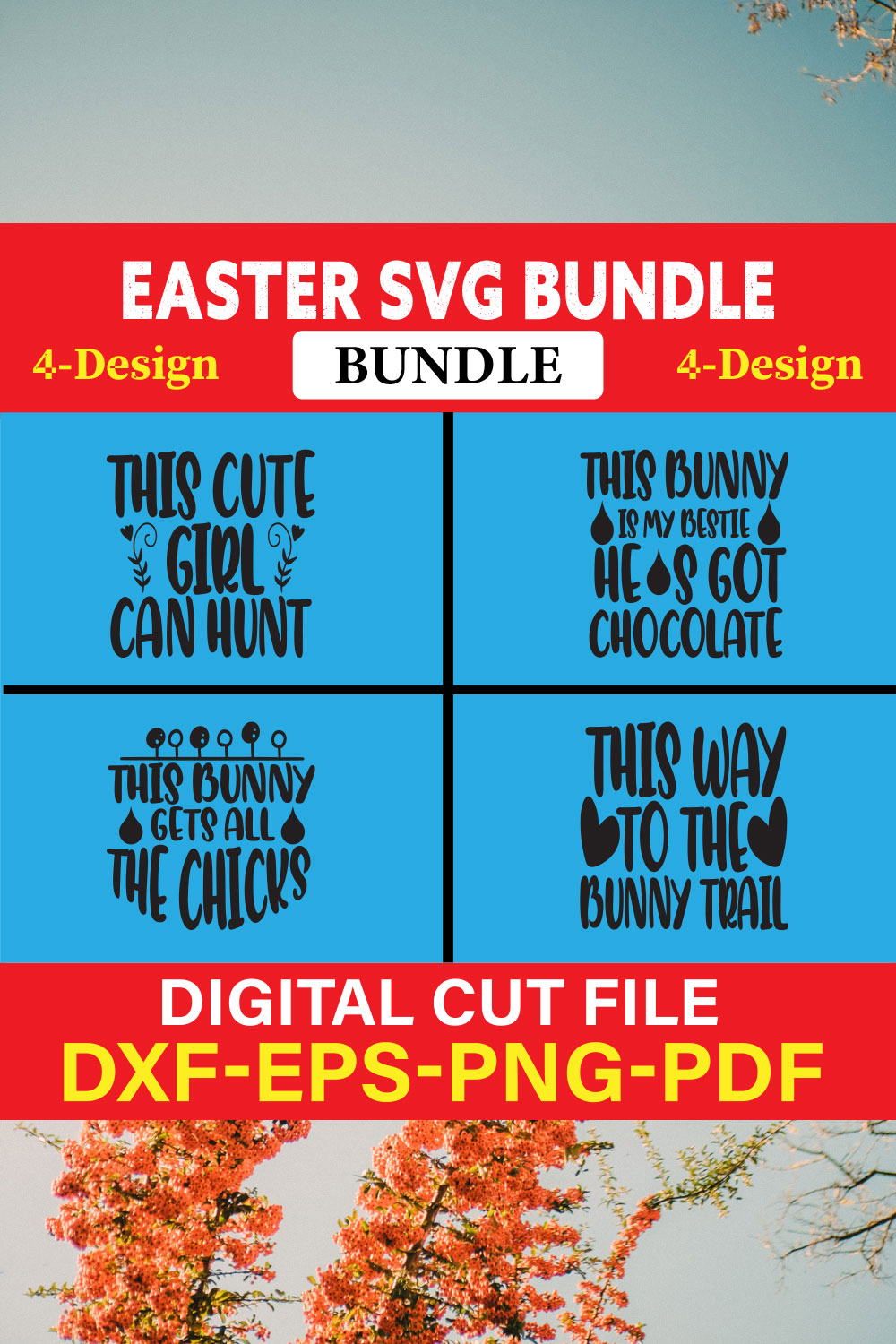 Easter T-shirt Design Bundle Vol-10 pinterest preview image.