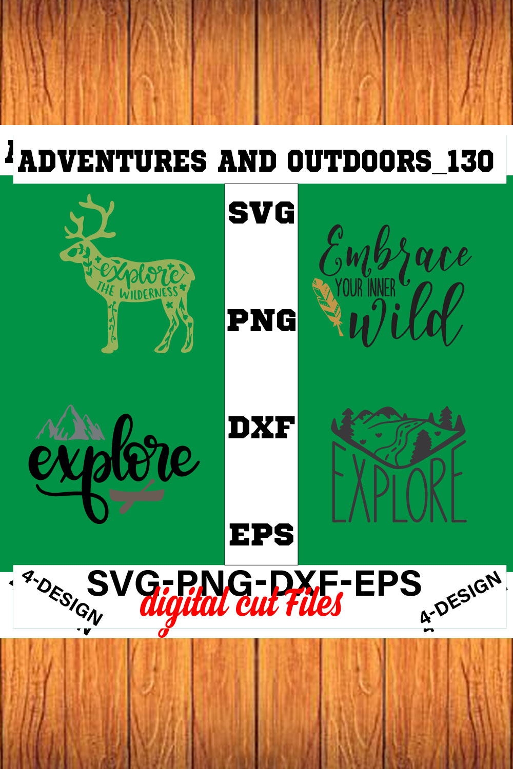 Adventures And Outdoors T-shirt Design Bundle Volume-09 pinterest preview image.