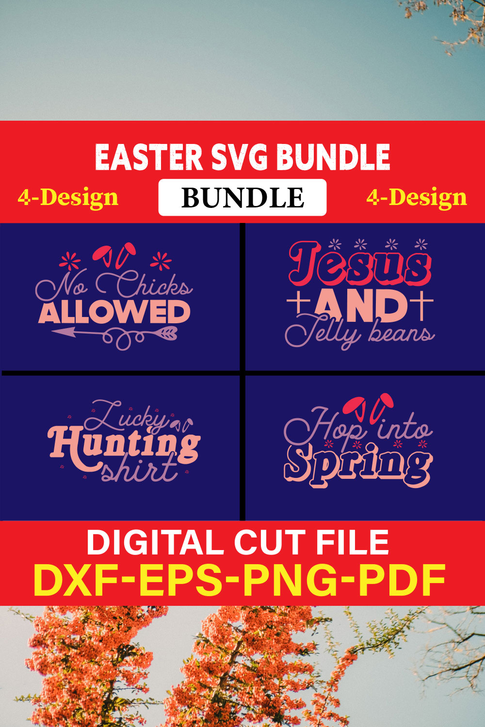 Easter T-shirt Design Bundle Vol-13 pinterest preview image.