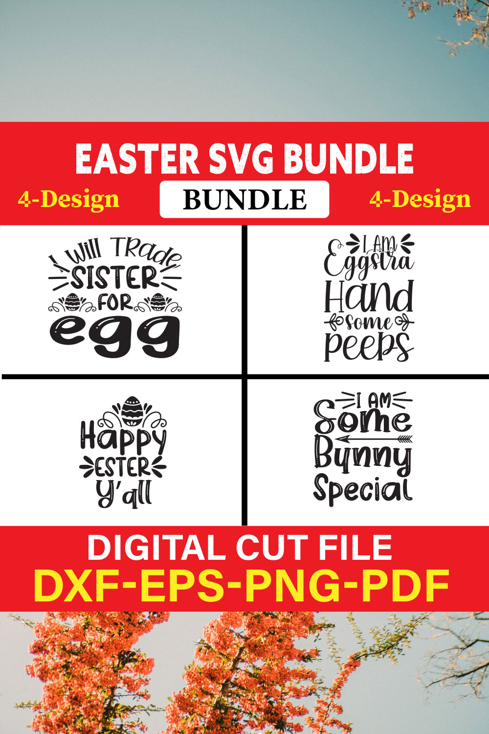 Easter T-shirt Design Bundle Vol-23 pinterest preview image.