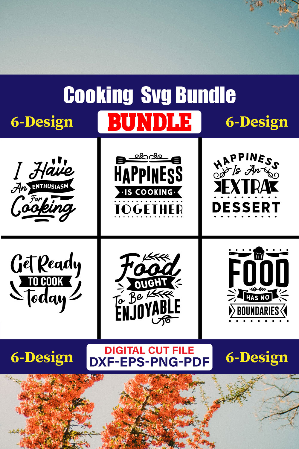 Cooking T-shirt Design Bundle Vol-20 pinterest preview image.