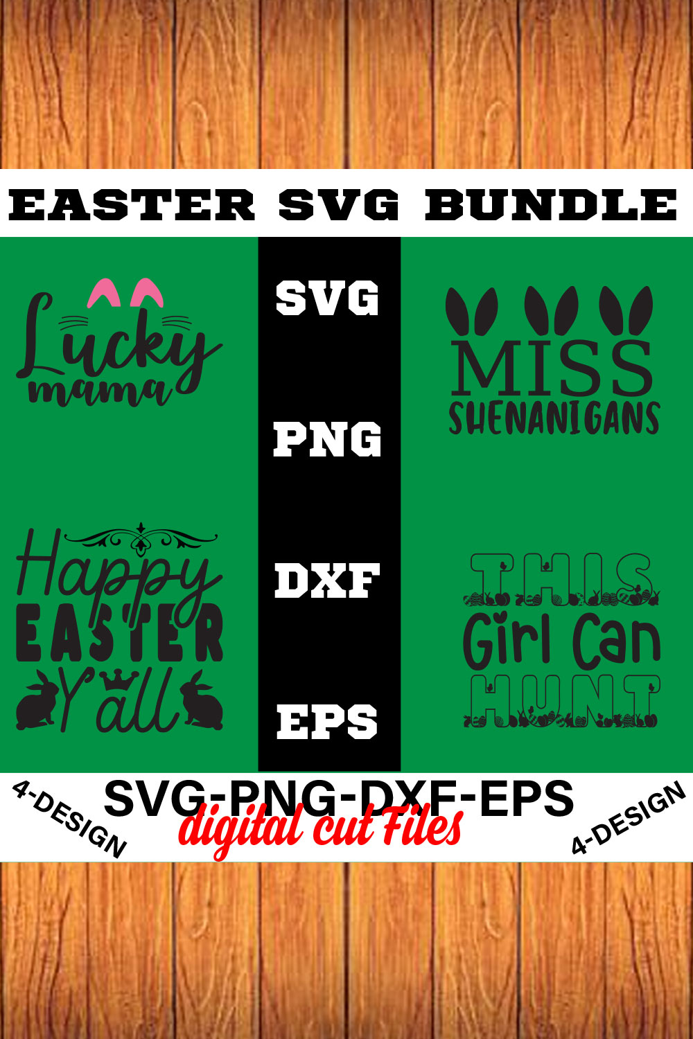 Happy Easter SVG Bundle, Easter SVG, Easter quotes, Easter Bunny svg, Easter Egg svg, Volume-03 pinterest preview image.