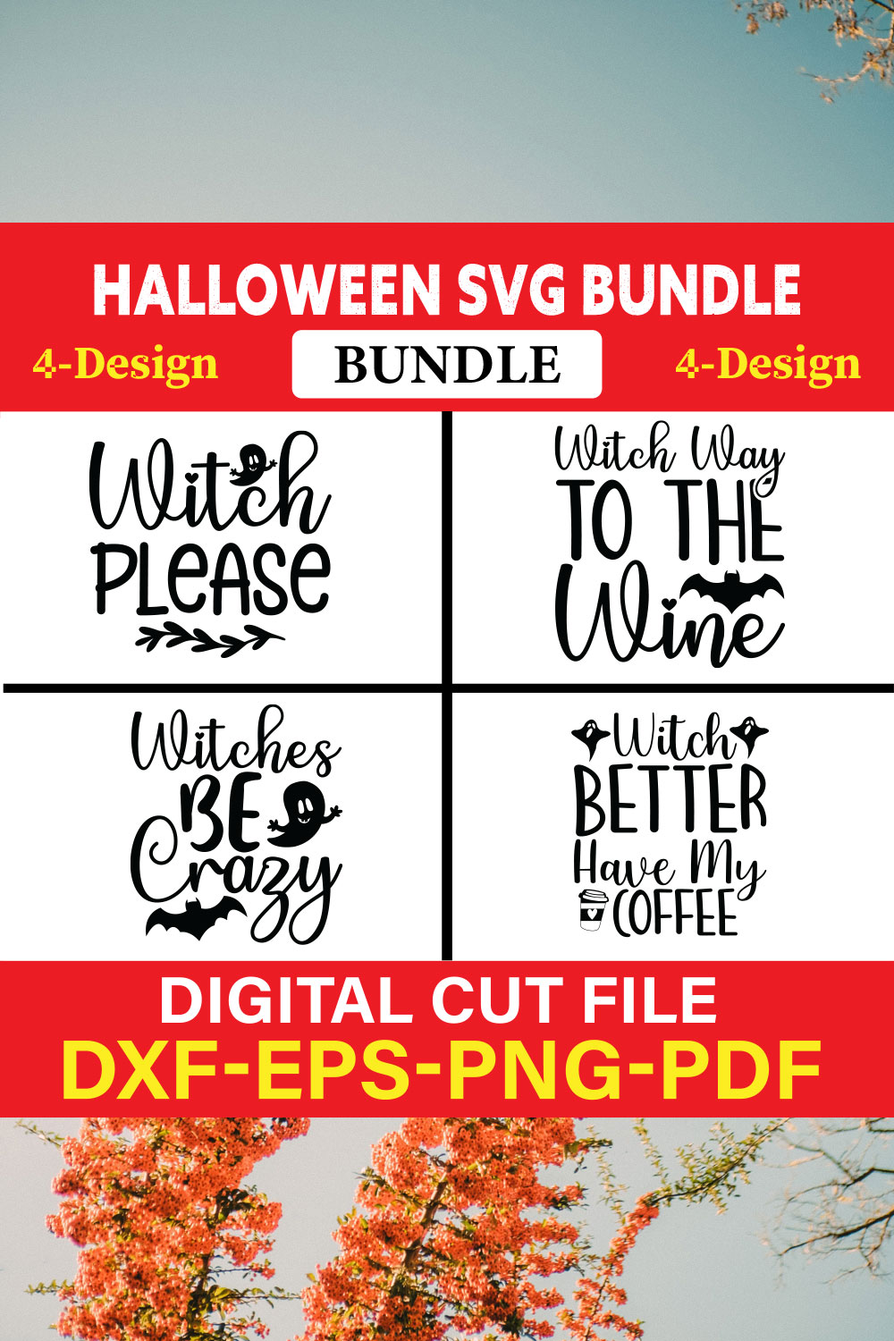 Halloween T-shirt Design Bundle Vol-5 pinterest preview image.