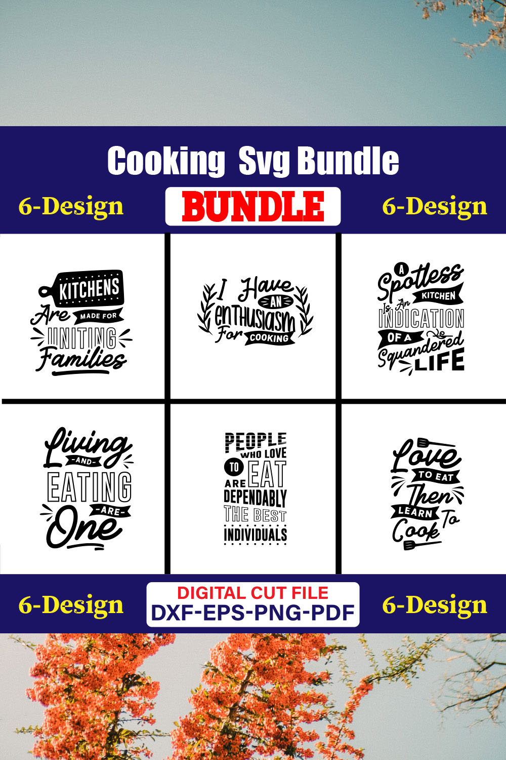 Cooking T-shirt Design Bundle Vol-18 pinterest preview image.