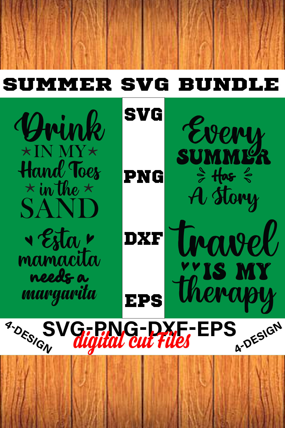 Summer SVG T-shirt Design Bundle Volume-01 pinterest preview image.