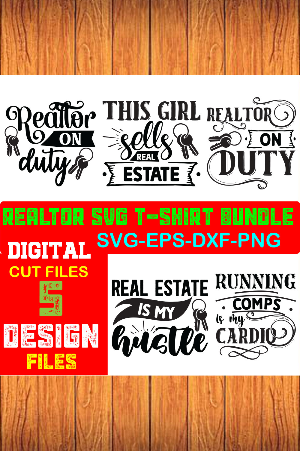 Realtor Svg T-shirt Bundle Volume-03 pinterest preview image.