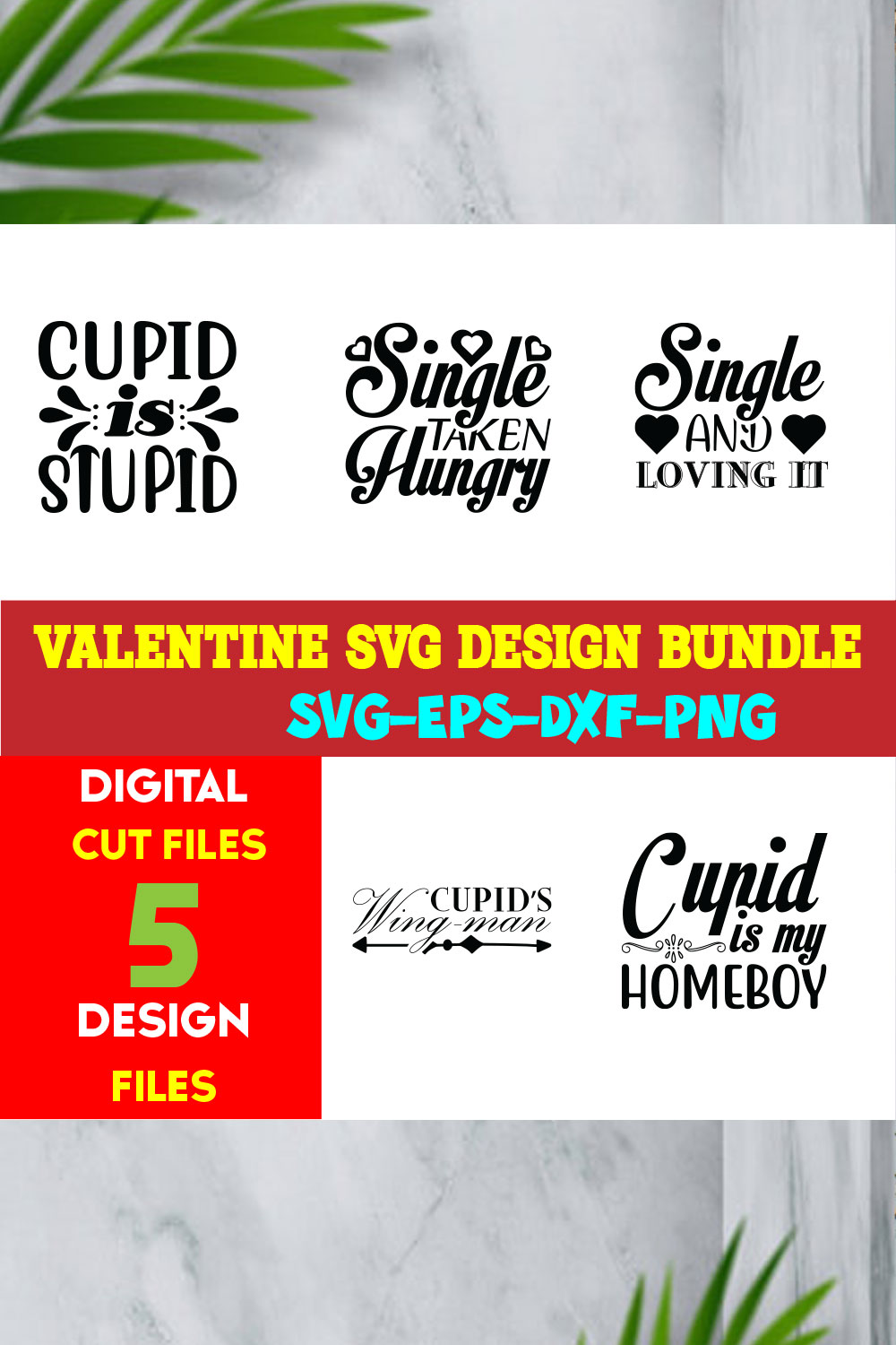 Valentine T-shirt Design Bundle Volume-01 pinterest preview image.