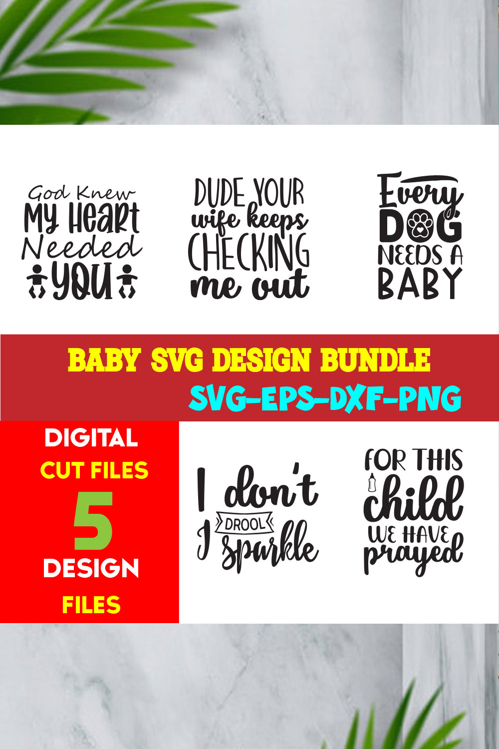 Baby T-shirt Design Bundle Volume-02 pinterest preview image.