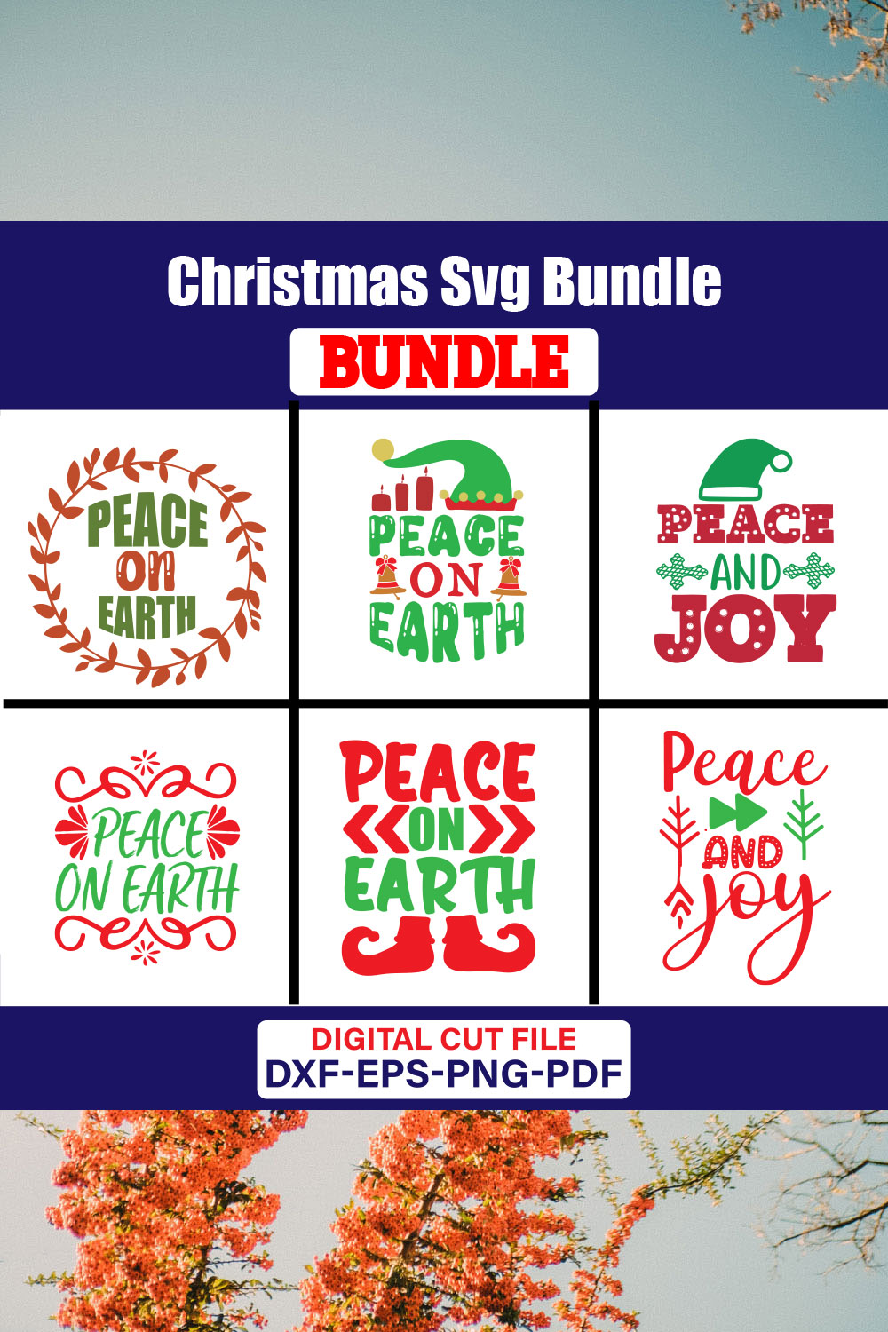 Christmas T-shirt Design Bundle Vol-67 pinterest preview image.