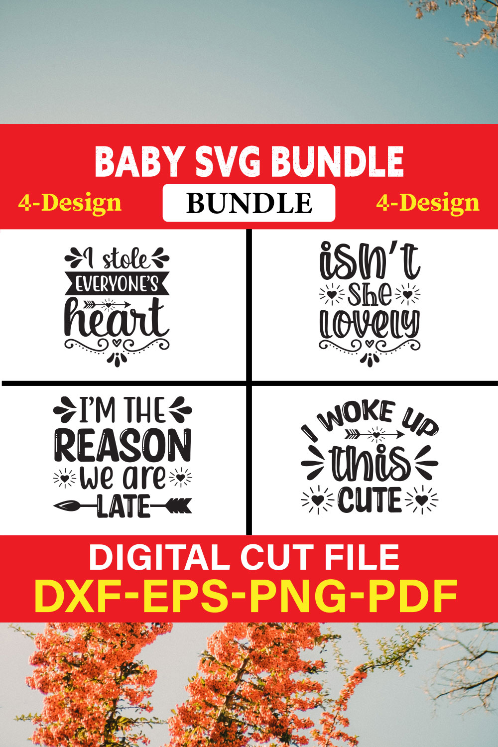 Baby T-shirt Design Bundle Vol-16 pinterest preview image.