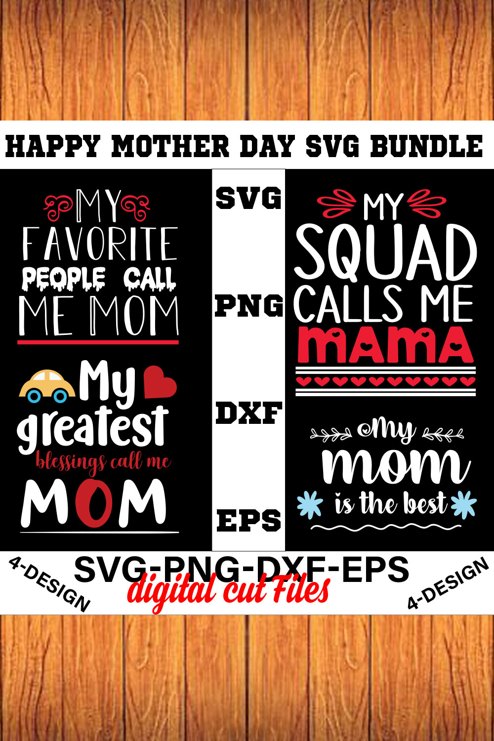 Happy mother day svg Bundle Vol-10 pinterest preview image.