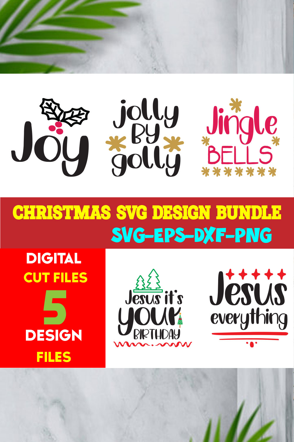 Christmas T-shirt Design Bundle Volume-43 pinterest preview image.