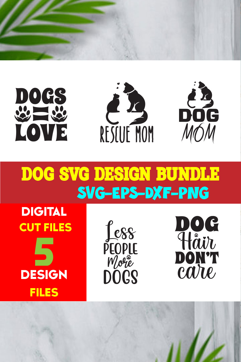 Dog T-shirt Design Bundle Volume-03 pinterest preview image.