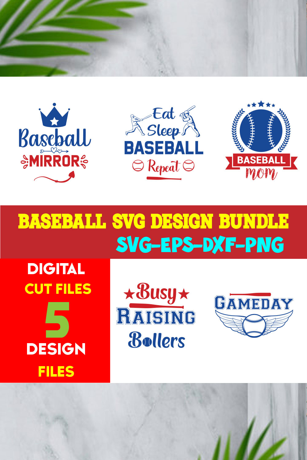 Baseball T-shirt Design Bundle Volume-14 pinterest preview image.