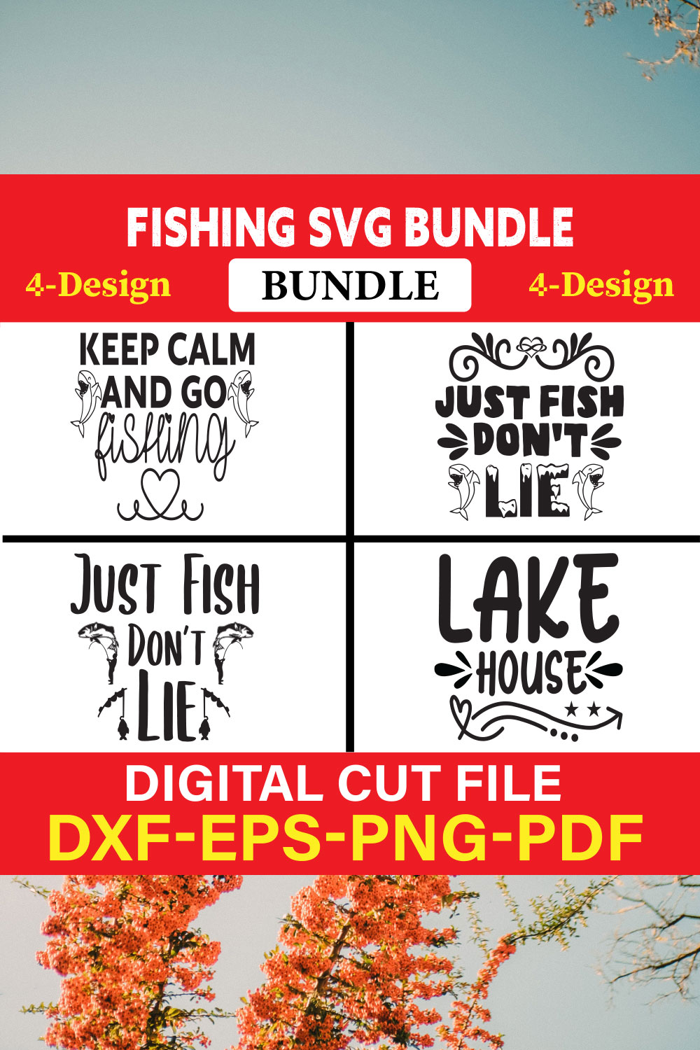 Fishing T-shirt Design Bundle Vol-5 pinterest preview image.