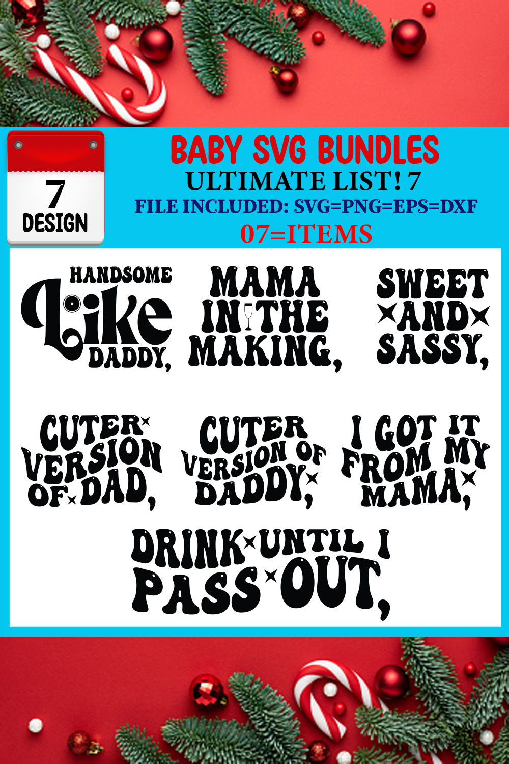 Baby SVG 07 T-shirt Design Bundle pinterest preview image.