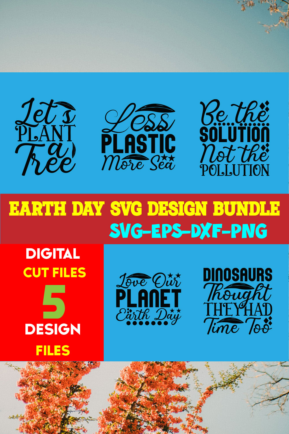 Earth Day T-shirt Design Bundle Volume-07 pinterest preview image.