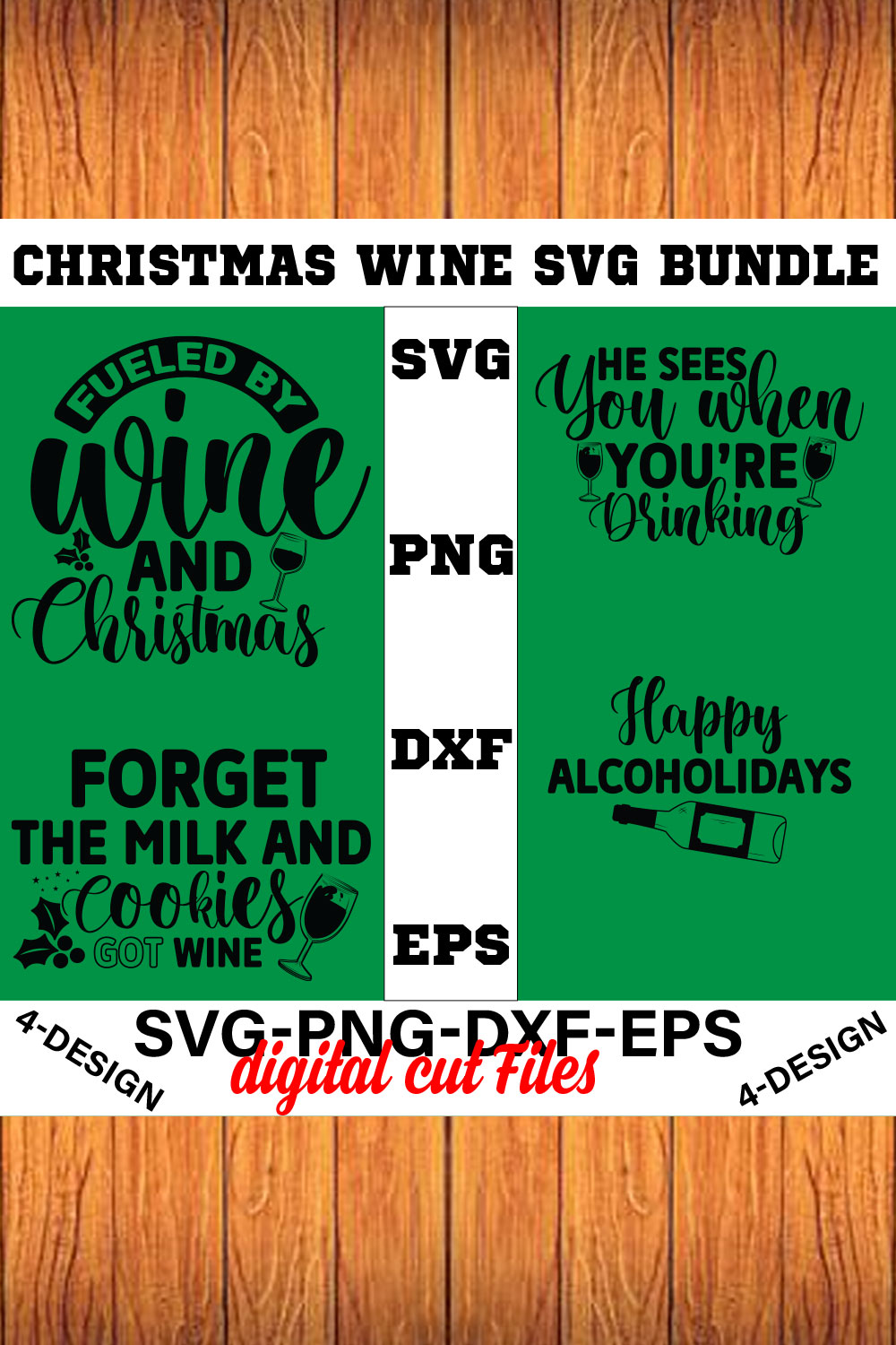 Christmas SVG Bundle Funny Christmas SVG Cut File Cricut Clip art Commercial Use Holiday SVG Christmas Sayings Quotes Winter Volume-18 pinterest preview image.