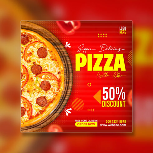 fast food sale social media promotion template cover image.