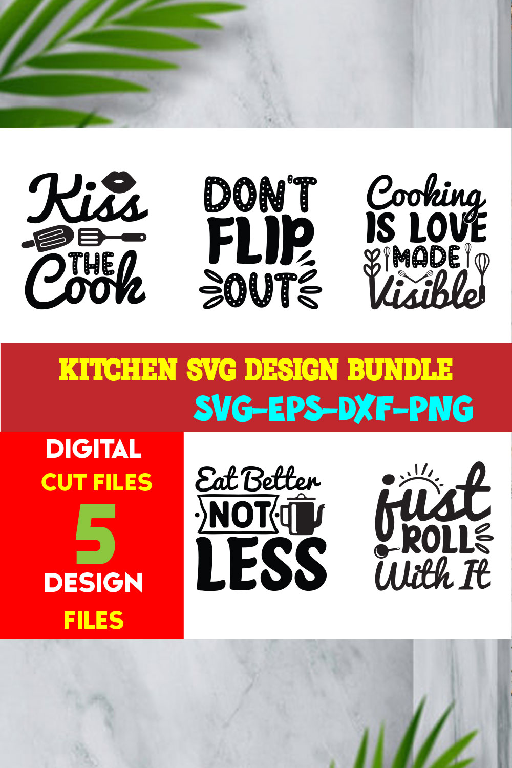 Kitchen T-shirt Design Bundle Vol-02 pinterest preview image.