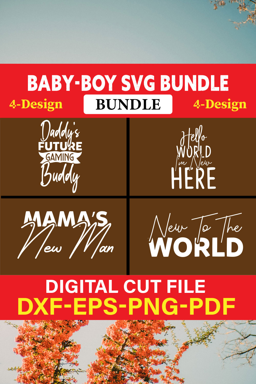 Baby Boy T-shirt Design Bundle Vol-1 pinterest preview image.