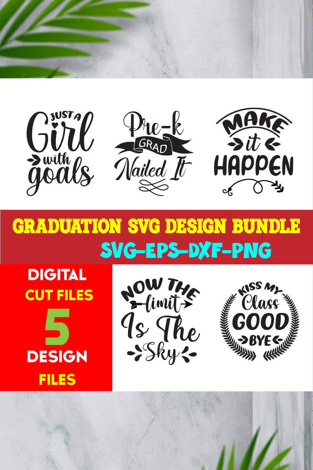 Graduation T-shirt Design Bundle Volume-05 pinterest preview image.