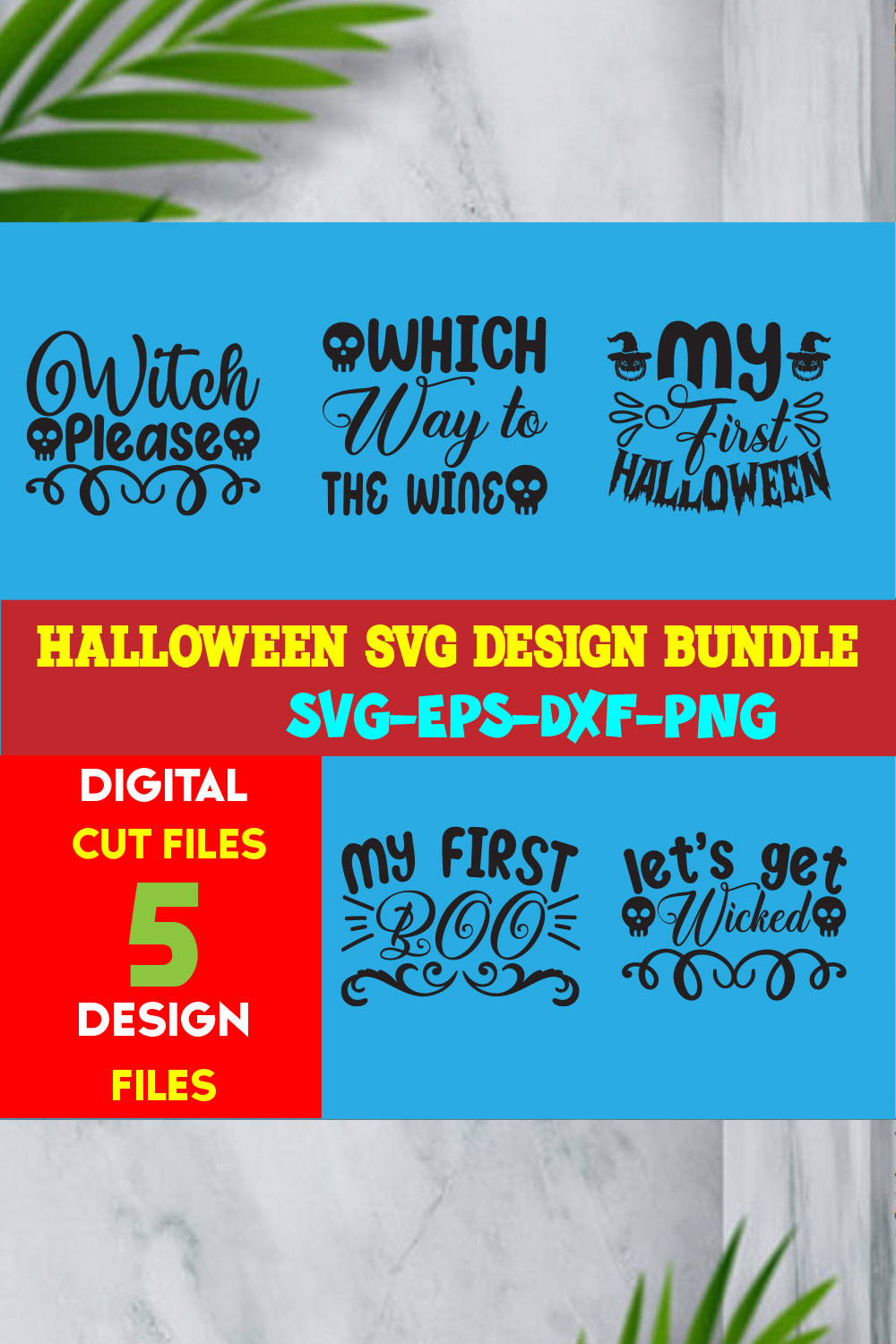 Halloween T-shirt Design Bundle Volume-06 pinterest preview image.