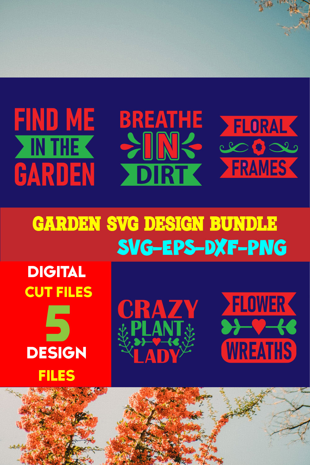 Garden T-shirt Design Bundle Volume-05 pinterest preview image.