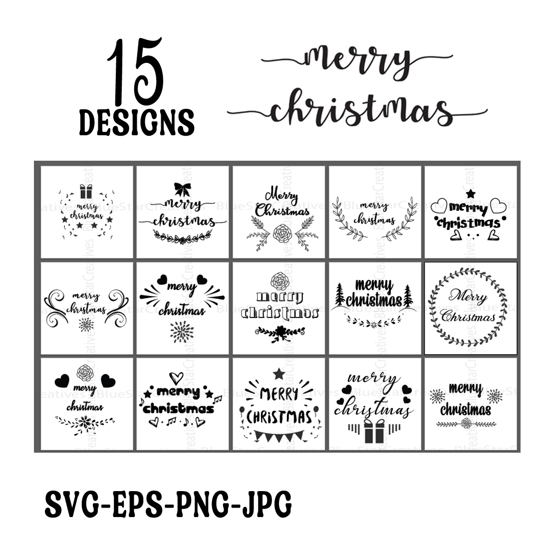 Merry Christmas Bundle-SVG-EPS-PNG-JPG cover image.