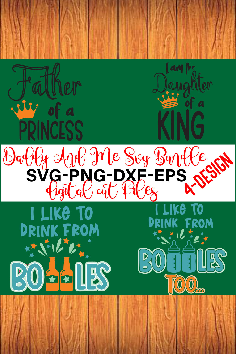 Daddy And Me SVG Bundle, Dad Kids Baby Son Daughter Girl Volume-01 pinterest preview image.