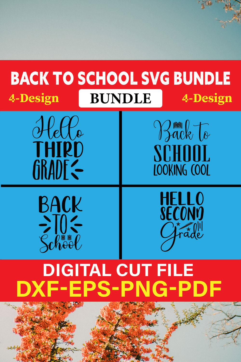 Back To School T-shirt Design Bundle Vol-10 pinterest preview image.