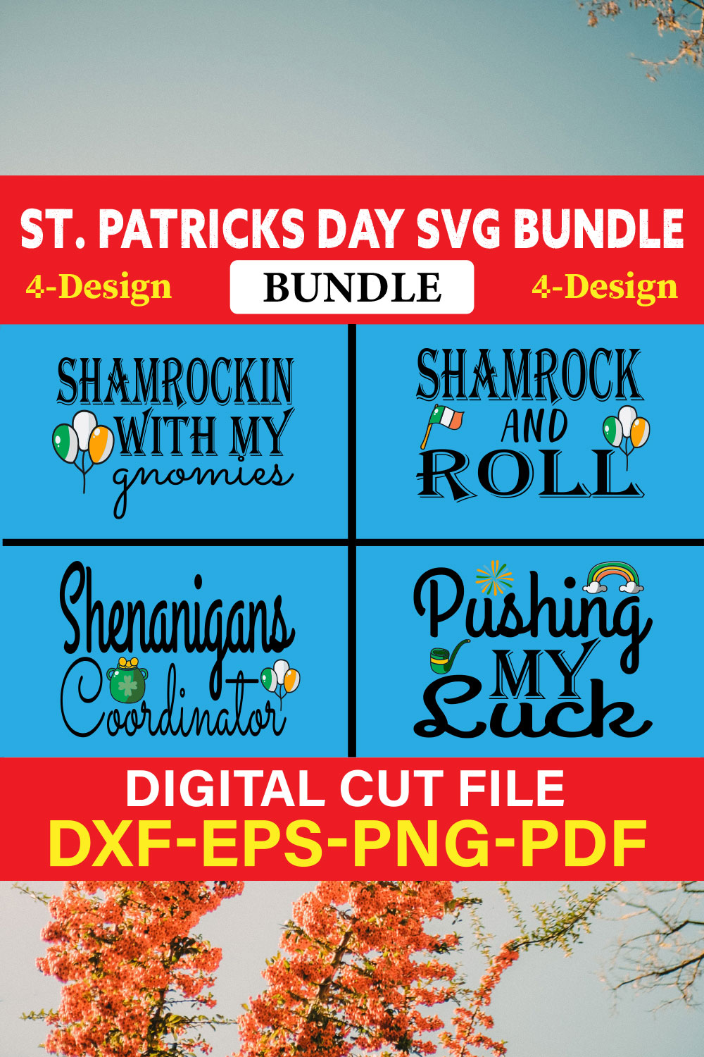 St Patrick's Day T-shirt Design Bundle Vol-19 pinterest preview image.