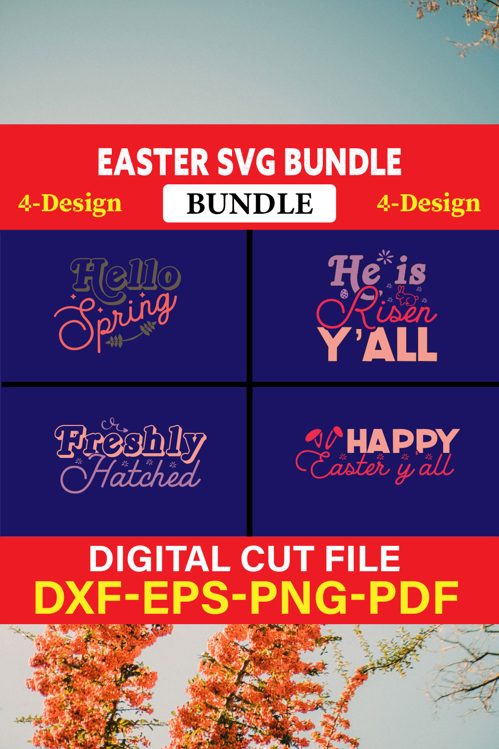 Easter T-shirt Design Bundle Vol-12 pinterest preview image.