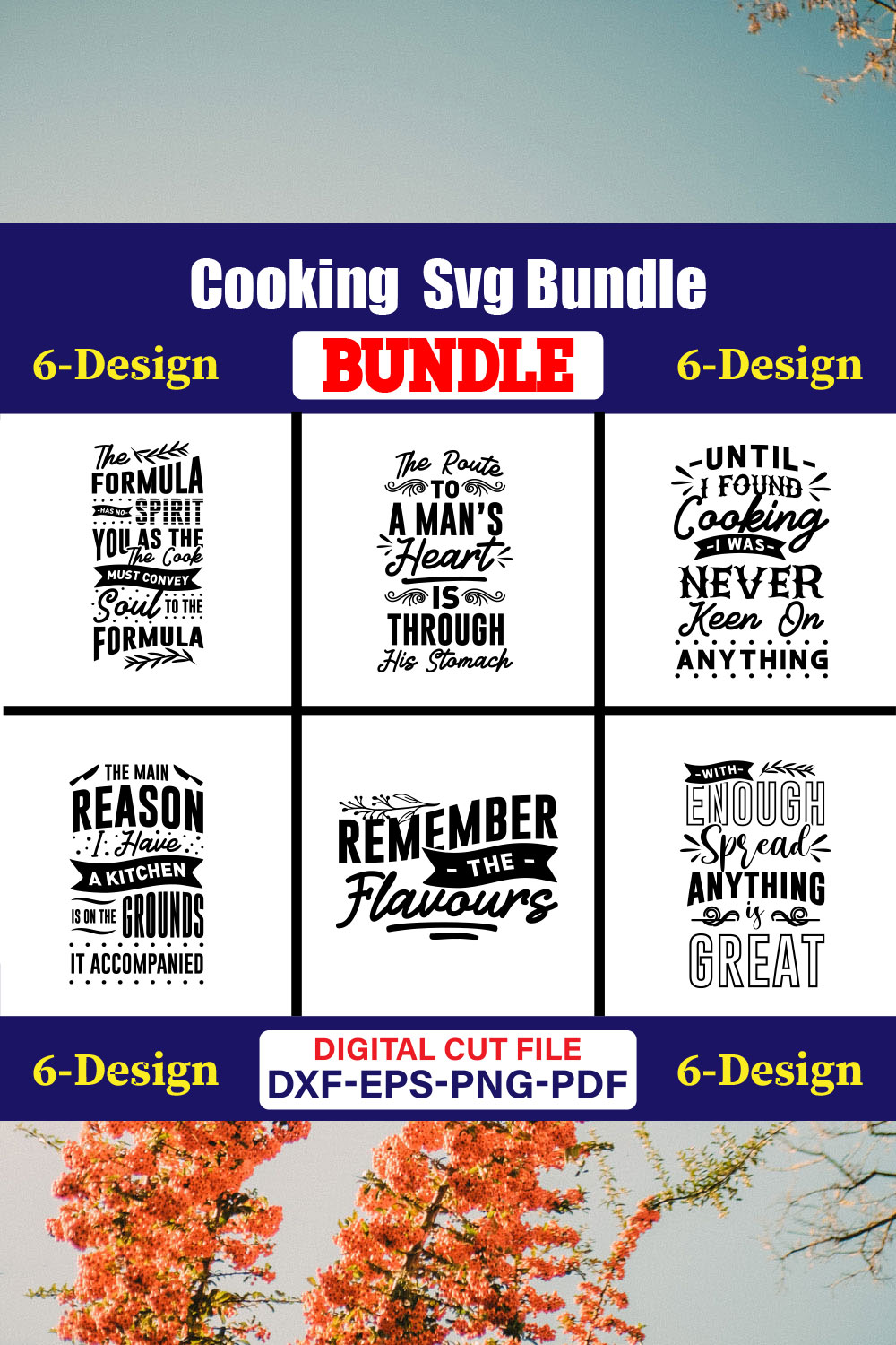 Cooking T-shirt Design Bundle Vol-17 pinterest preview image.