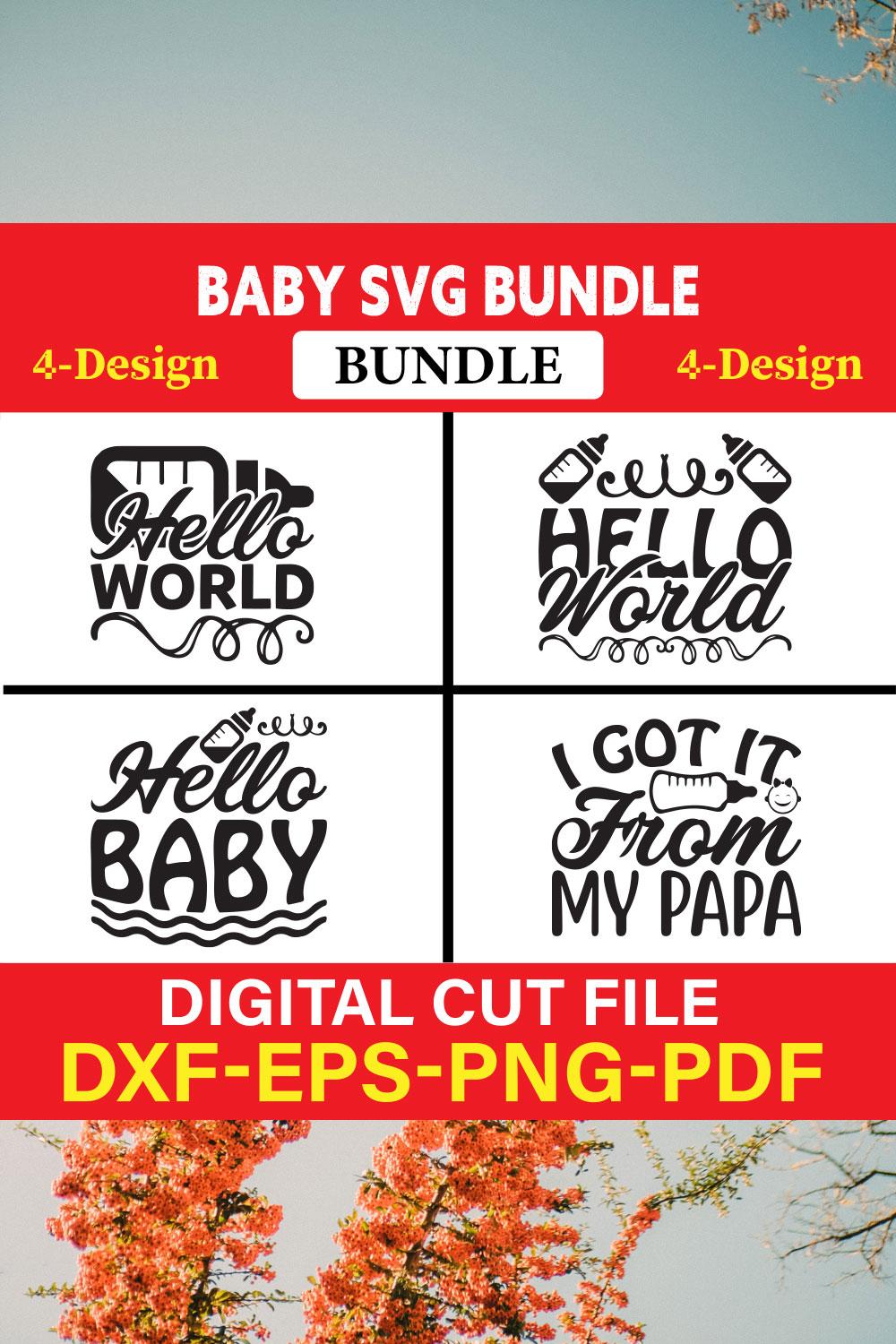 Baby SVG T-shirt Design Bundle Vol-14 pinterest preview image.