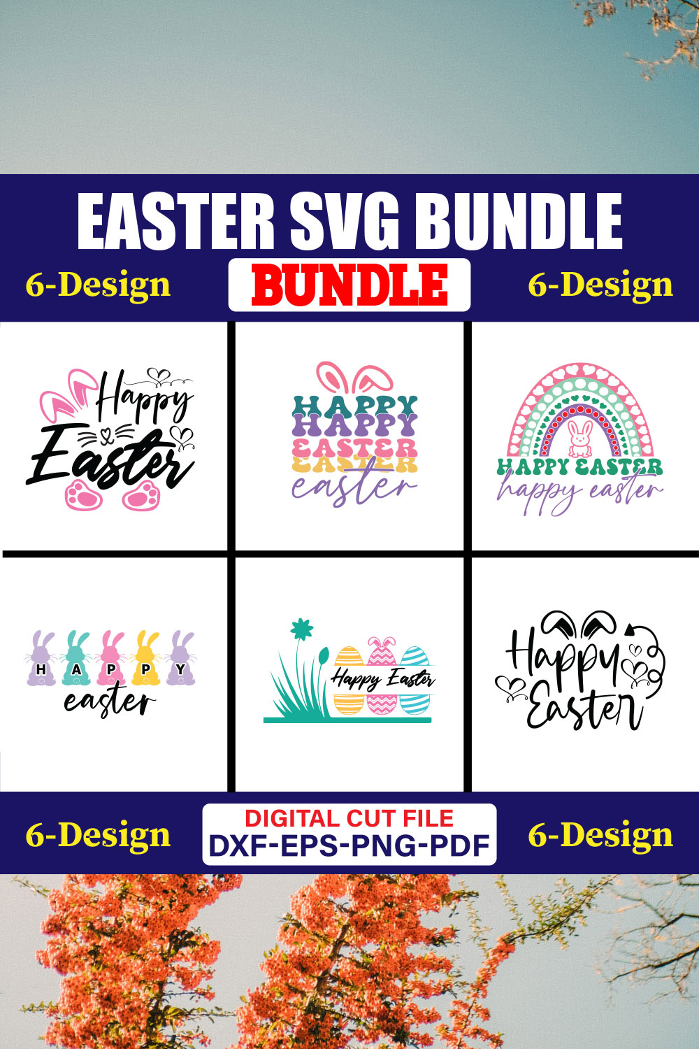 Easter SVG T-shirt Design Bundle Vol-31 pinterest preview image.